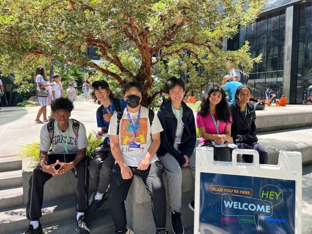 Students on a field trip to Amazon HQ. 