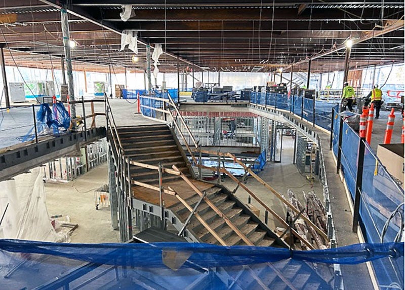 a large stairway under construction in a building under construction