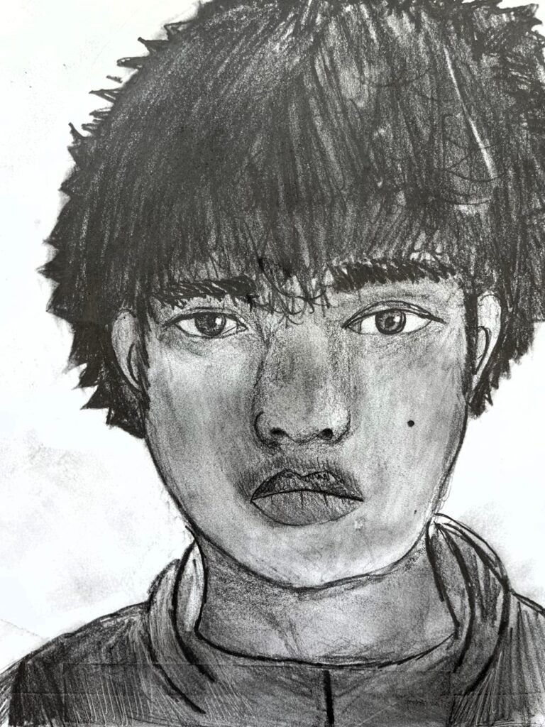 J.C., 7th Grade, "Untitled and Tired", Drawing