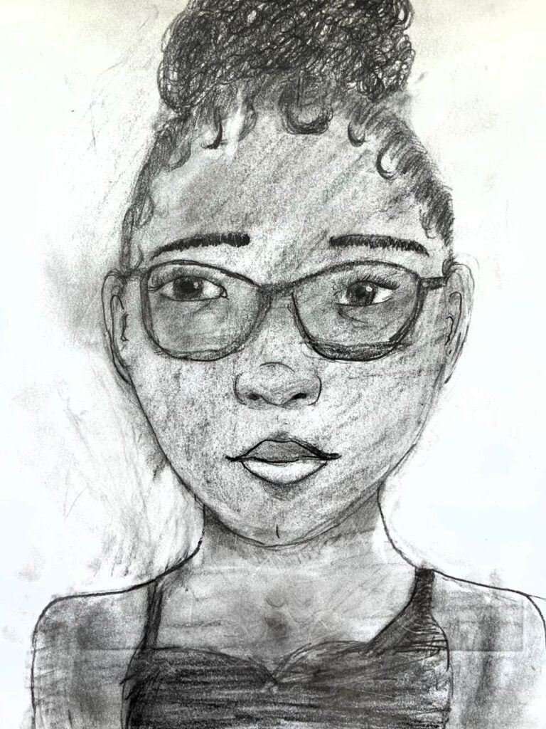 Zoe Plummer, 8th Grade, "I SEE ME", Drawing