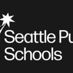 Seattle Public Schools logo white with black background