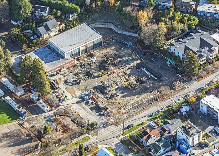 aerial view of a construction site