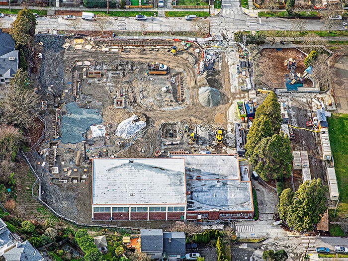 aerial view of a construction site