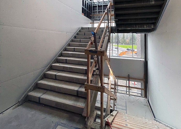 a partially completed staircase