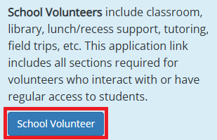 Screenshot of the volunteer application page