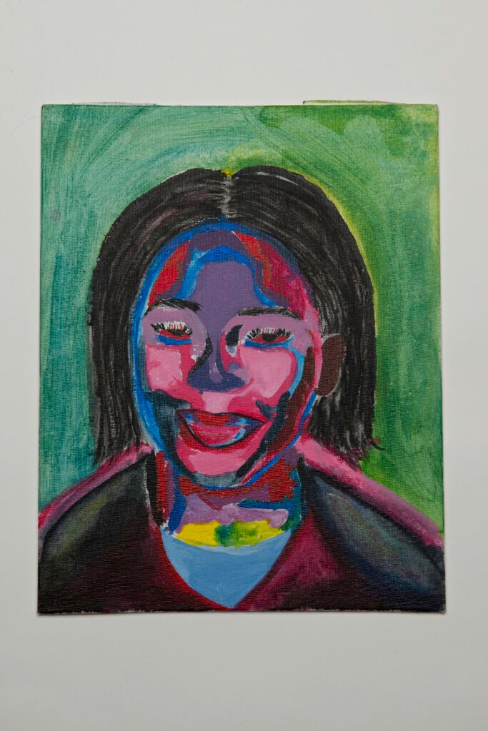 Egypt Hazart, 8th Grade, "Self-Portrait", Painting