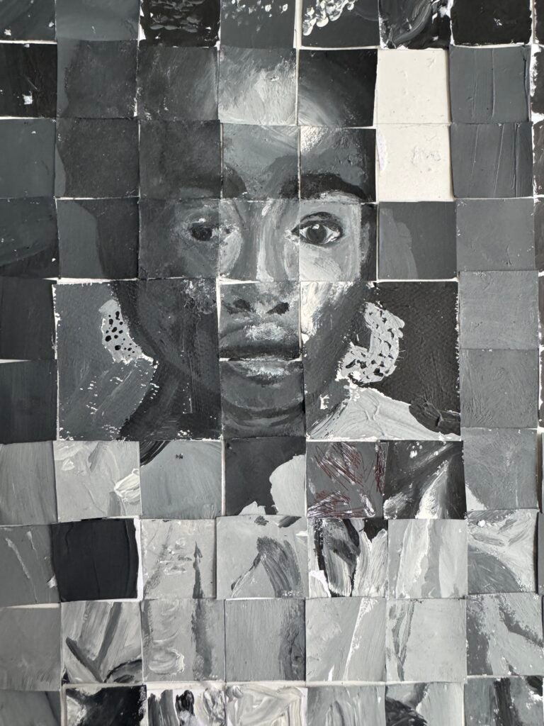 Luke Farris, Jasper Reinitz, Zoe Thomas- Jones, 8th Grade, "Amanda Gorman", Painting