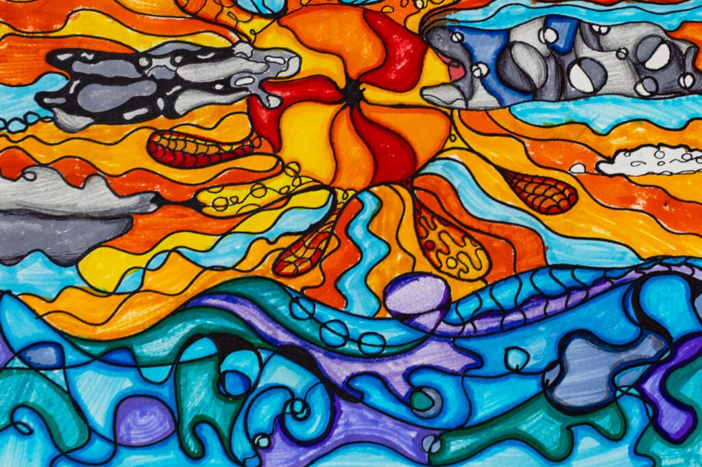 Lillia Guajardo, 8th Grade, "Neurographic, Untitled", Mixed Media