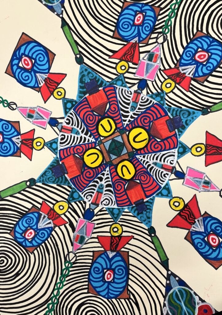 Noah Griffin, 8th Grade, "Thinking About It", Drawing