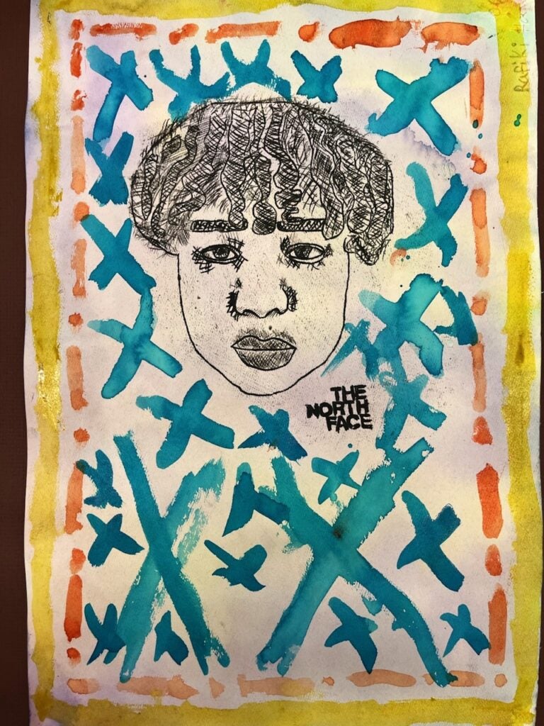 Rafiki Hamilton, 8th Grade, "I'm Right Here", Mixed Media