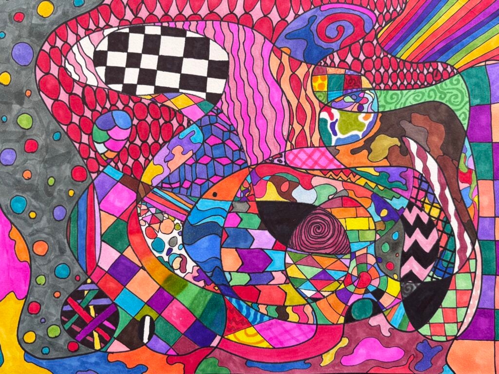 Sabine Austin, 8th Grade, "Squiggles and Patterns", Mixed Media