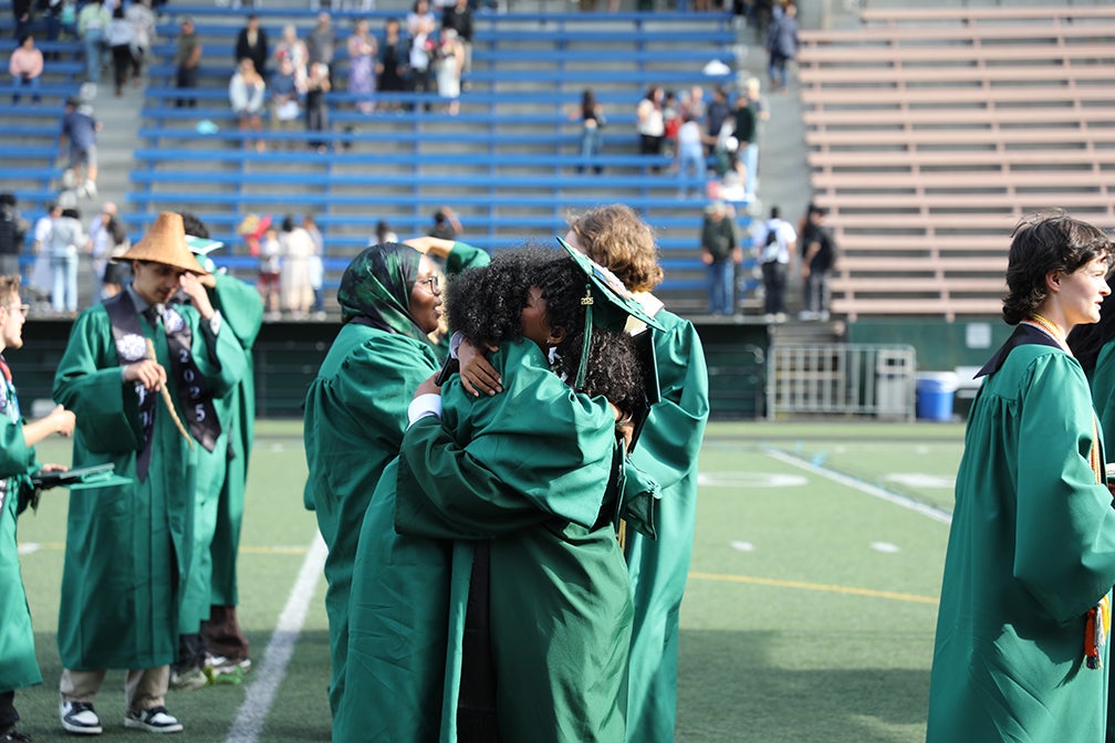 Franklin graduates hugging