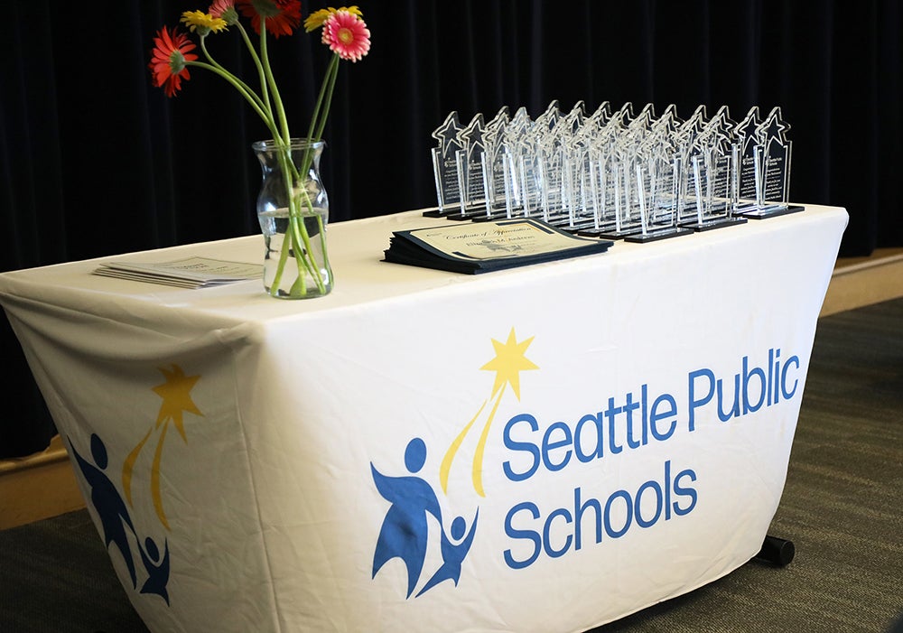 Table display at Retirement Awards