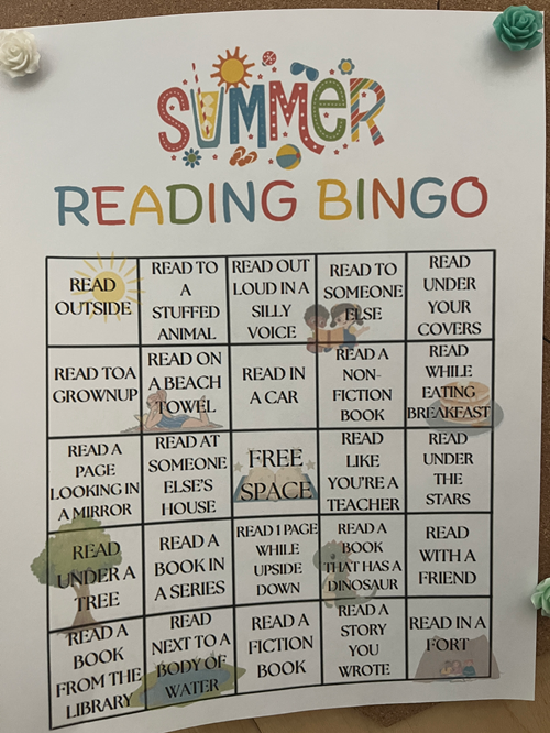 summer reading bingo card