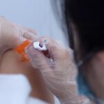 Student getting a vaccine