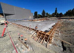 framing and rebar for a concrete slab