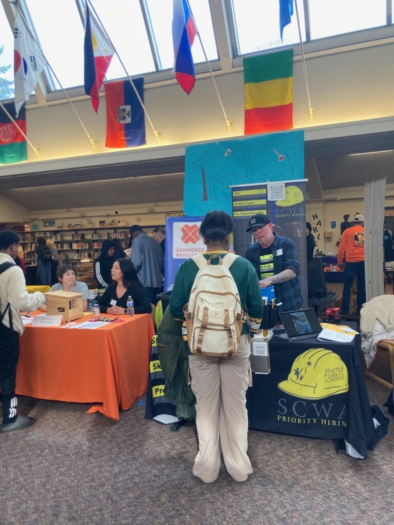 pre-apprenticeship booth at career fair