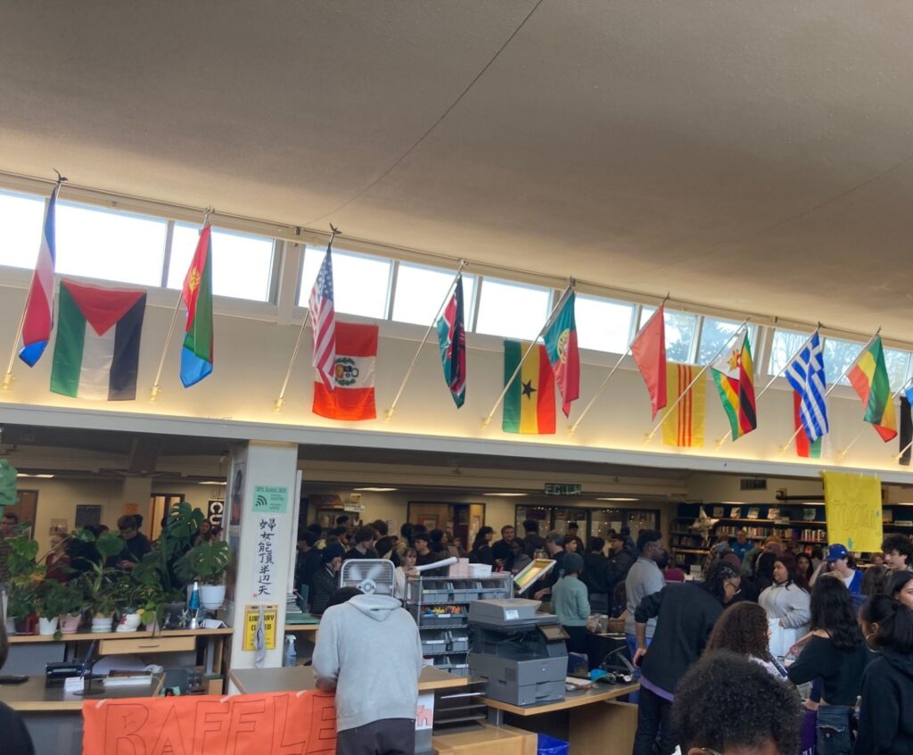 large group of students visiting career fair