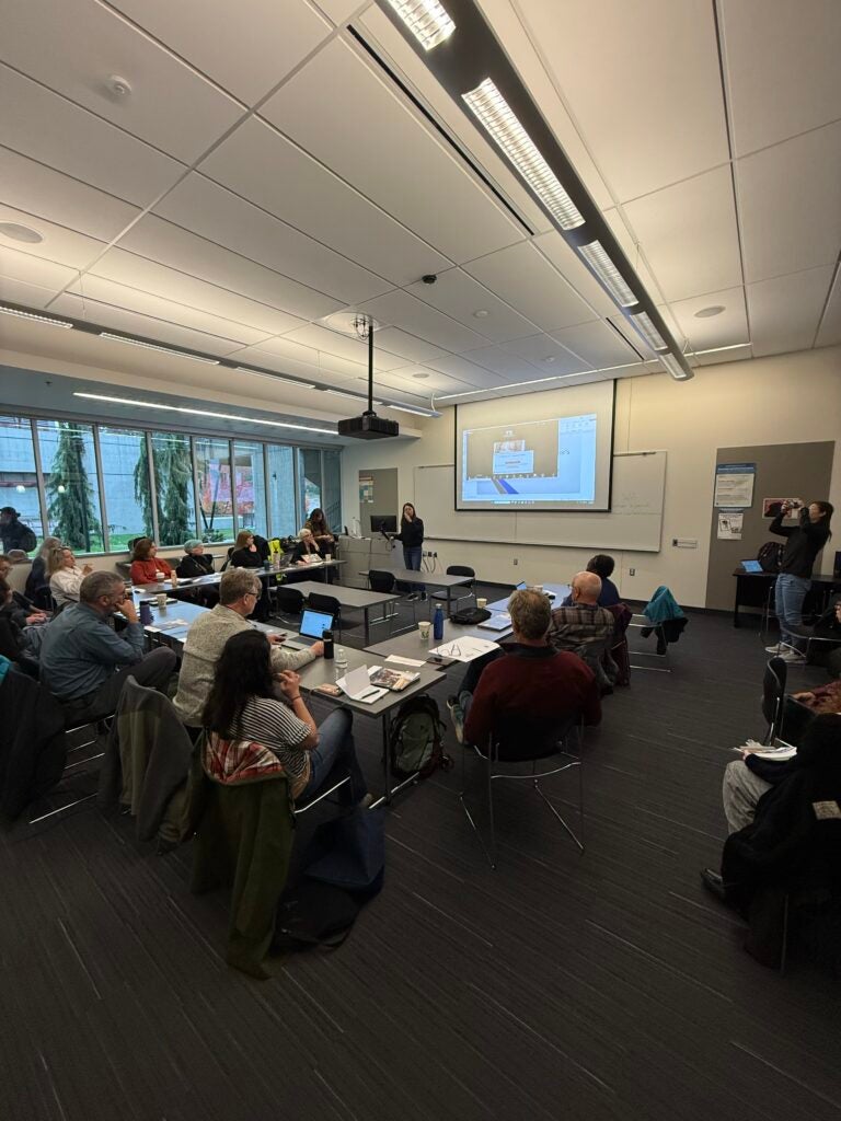 teachers at professional development session at North Seattle College