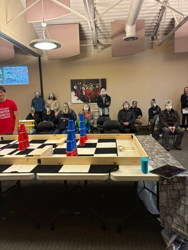 view of audience in franklin hs robotics competition