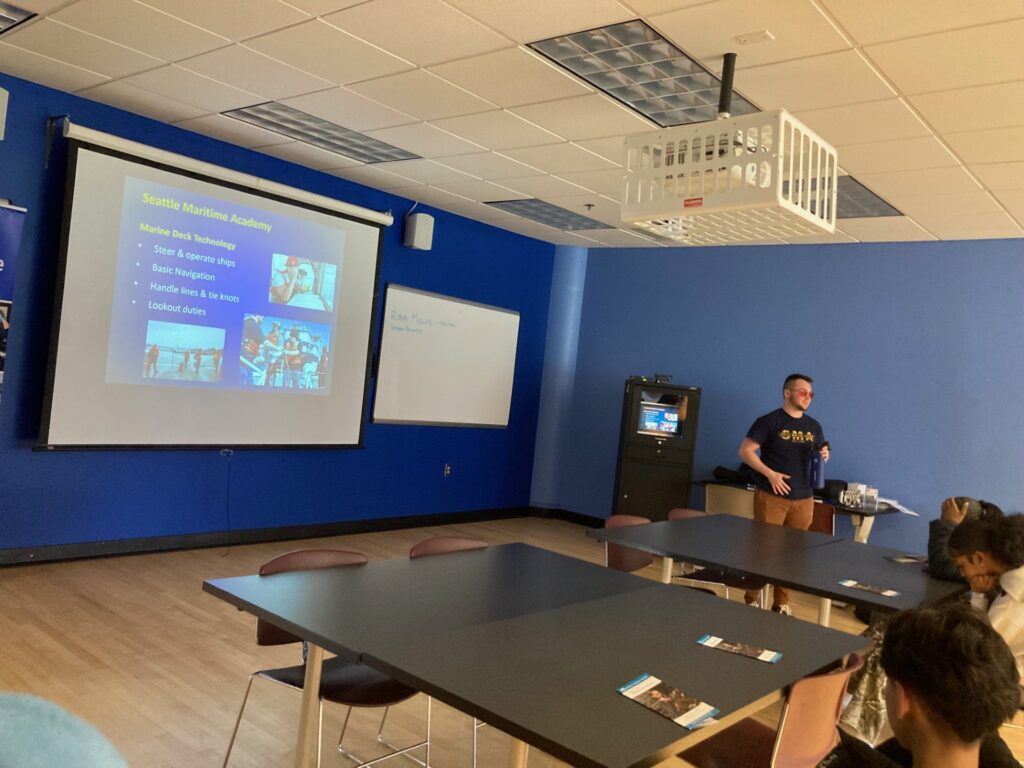 Students attend presentation on maritime careers at MAC Center in Seattle Central College