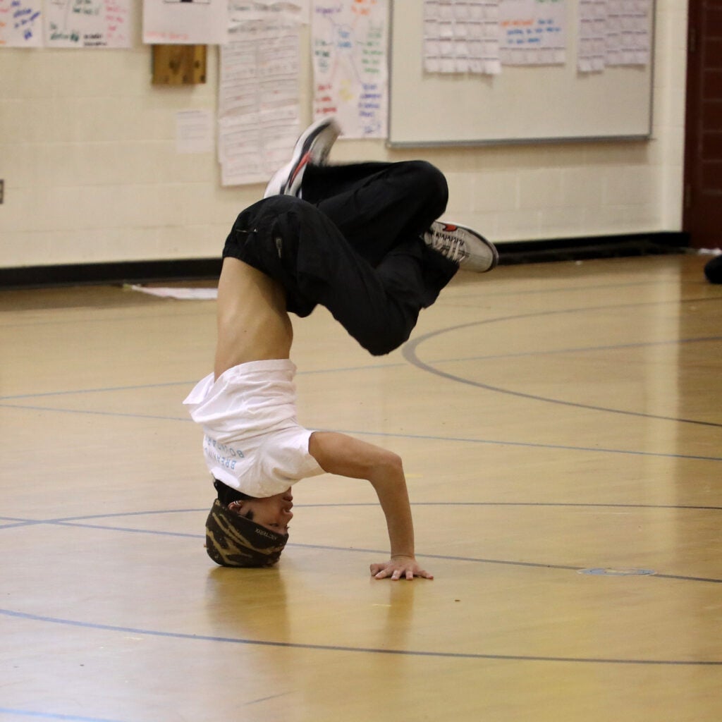 John Stanford International School Breakdancing Headstand