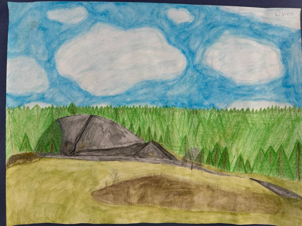 Owen Metzger, 8th Grade, "Coal Piles", Painting