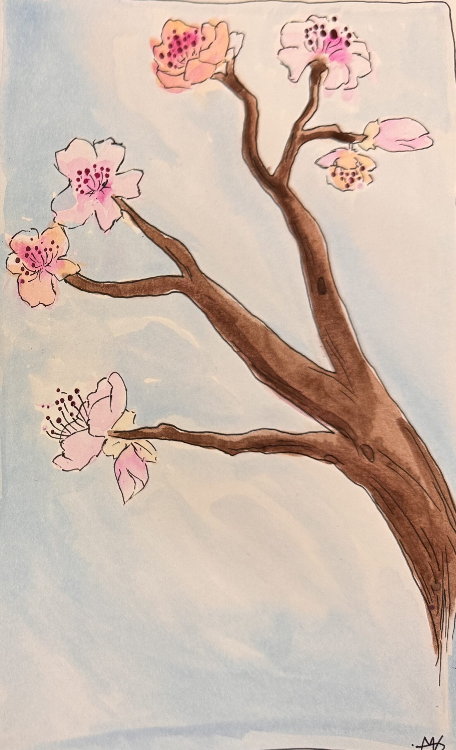 Micah Goodall, 8th Grade, "Watercolor Study #1 and #2", Painting