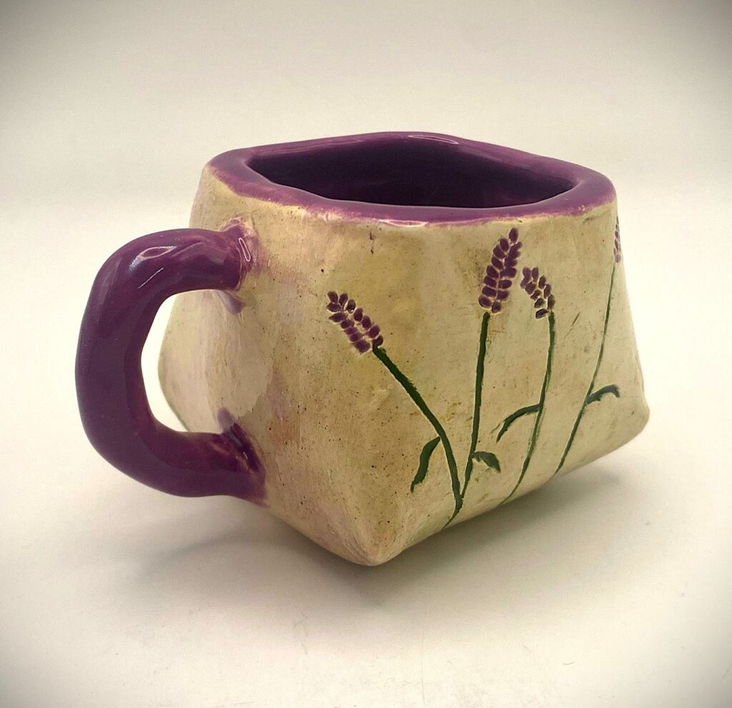 Bea Kelly, 8th Grade, "Lavender Mug", Ceramic