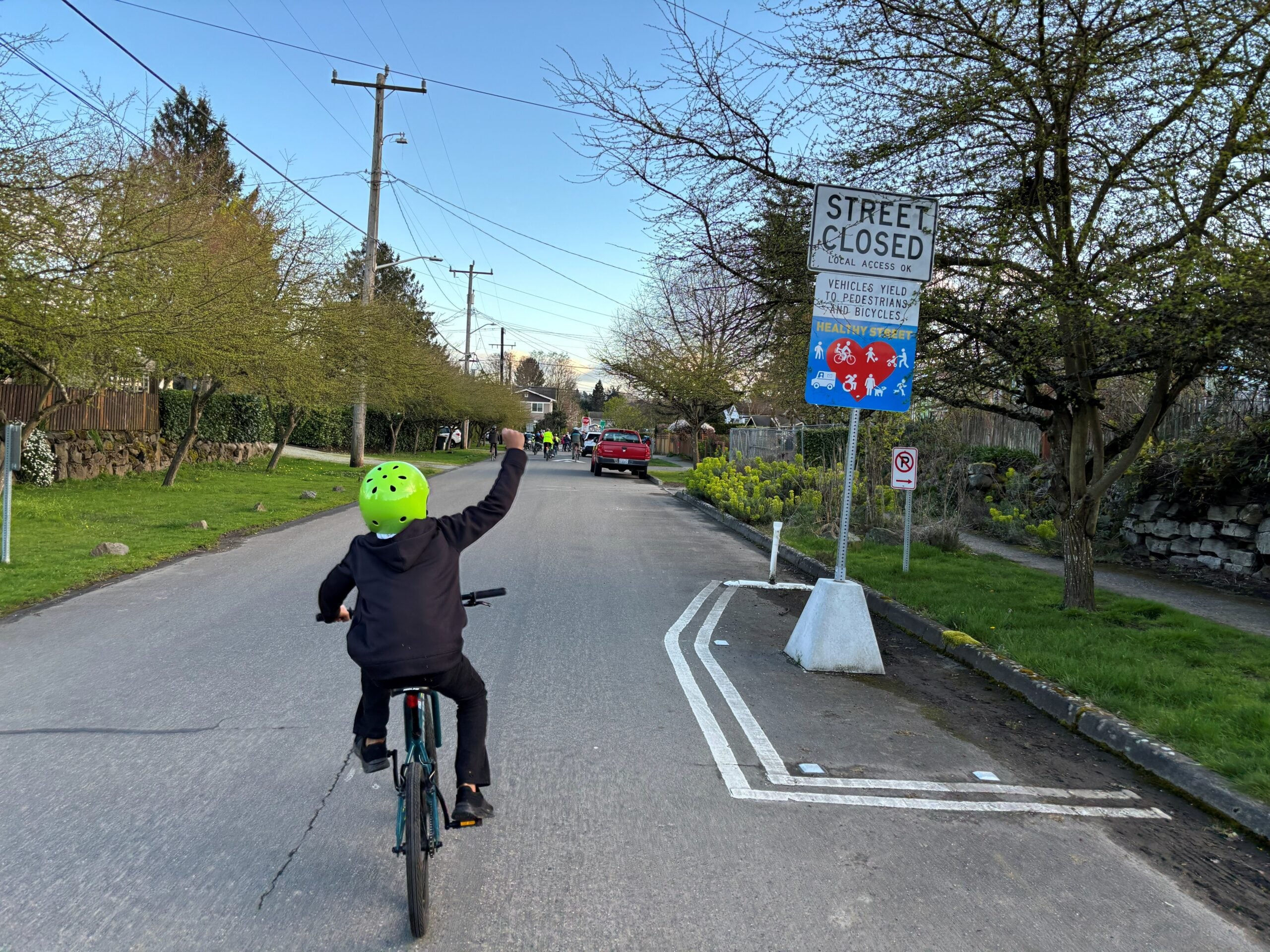 Bike Disco Bike Rider fist in the air