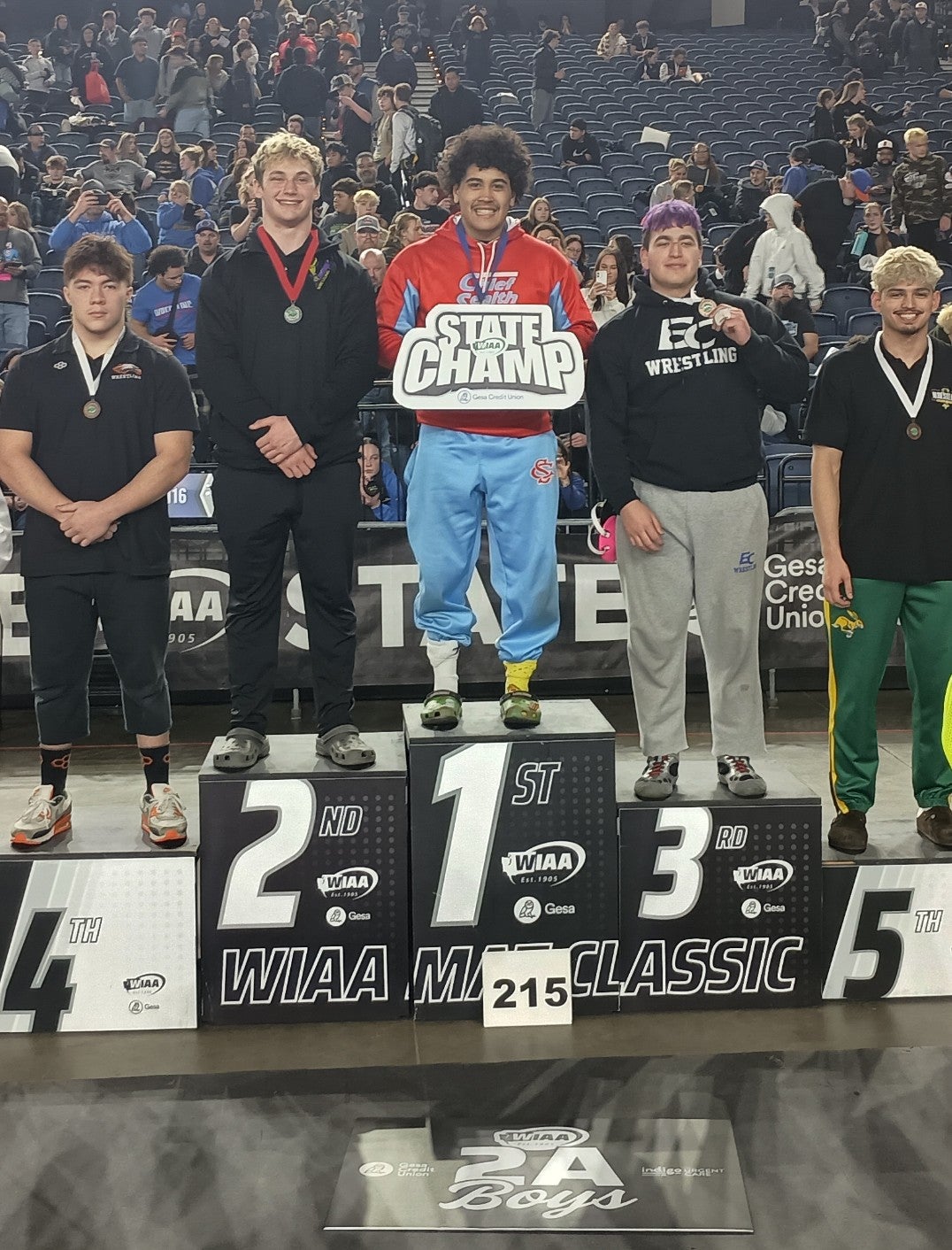 Chief Sealth Wrestling Eli Policaprio State Champs