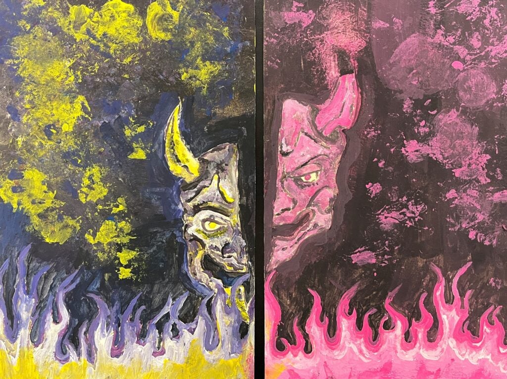 Sarah Rin Ohta, 10th Grade, "Demon Mask Split in Two"