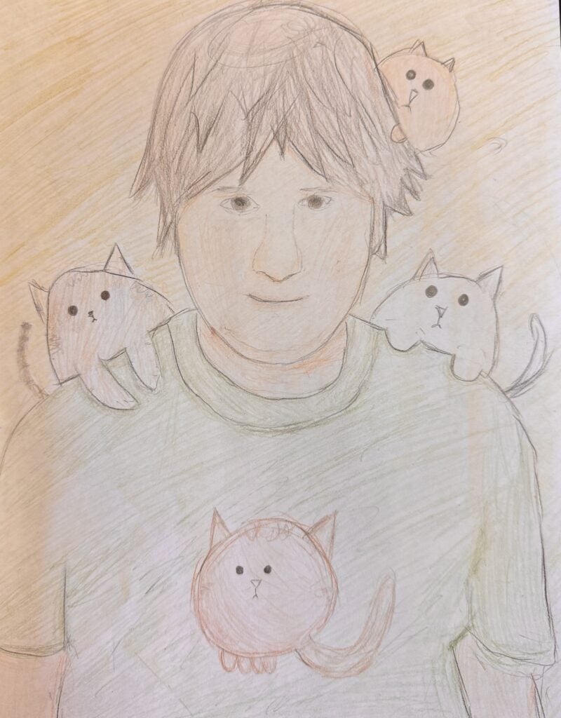 Timofey Shipilov, 8th Grade, "Self-Portrait", Drawing