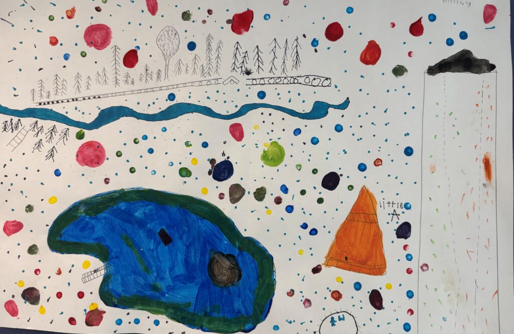 Atticus Dehnert, 6th Grade, "Camp", Mixed Media
