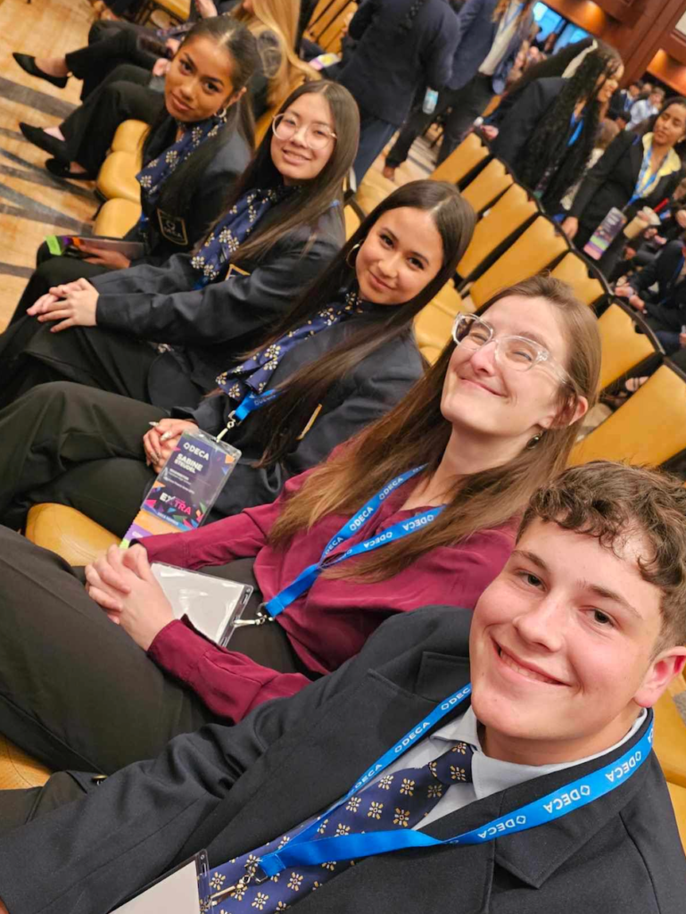 students sitting in a row