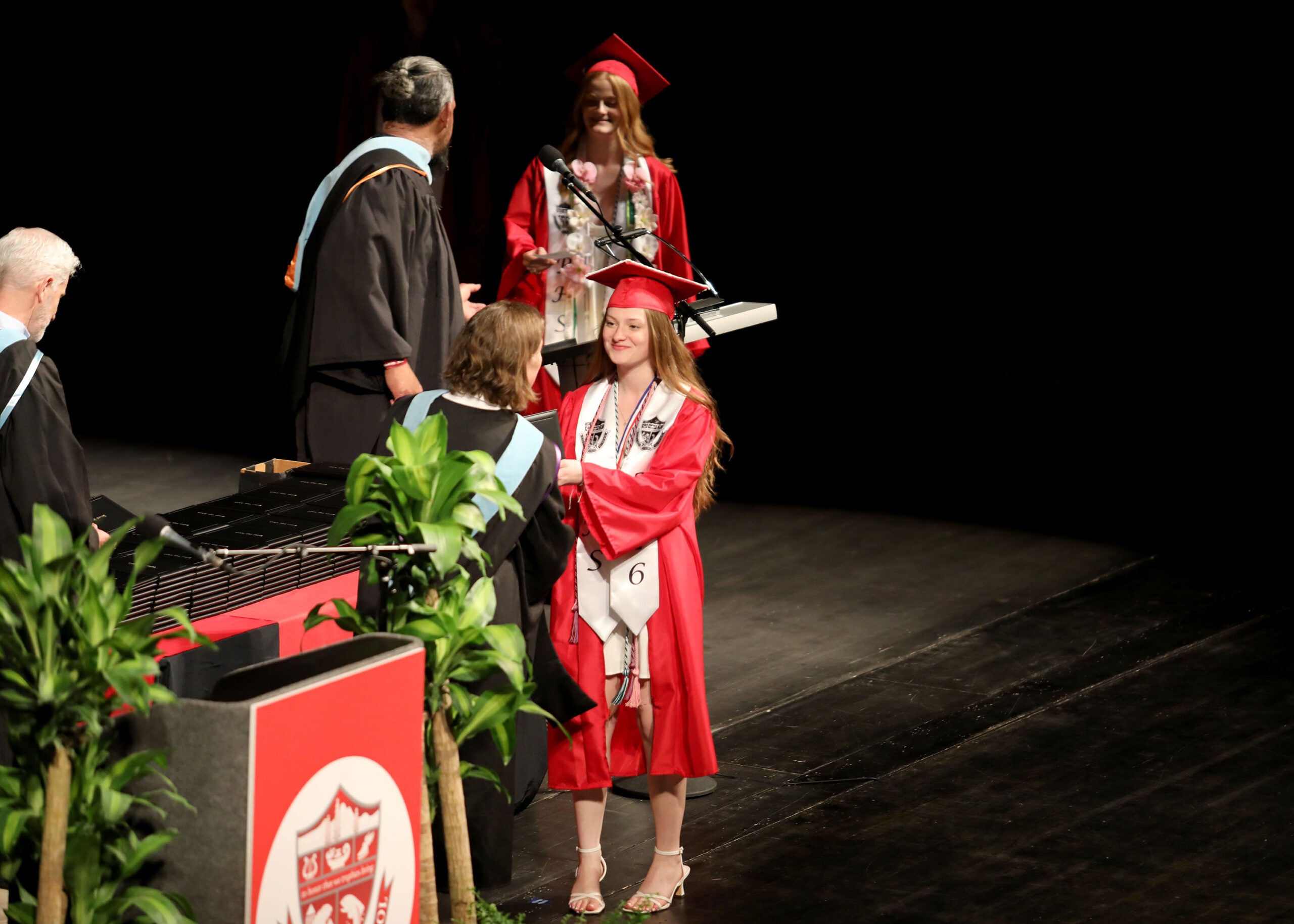 Graduation Ballard students lined up to receive their diplomas