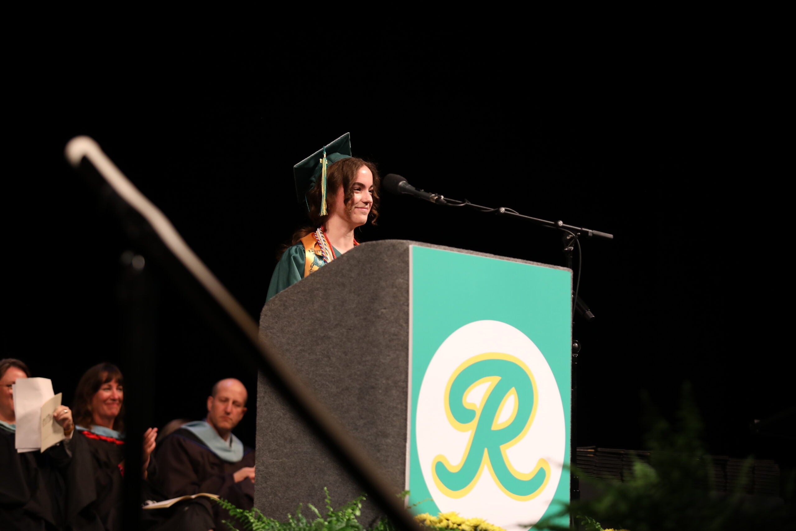Graduation Roosevelt Speaker at podium