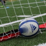 Soccer ball in a net