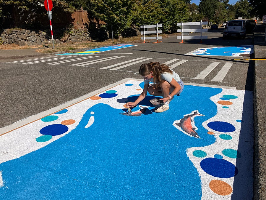 Street being painted
