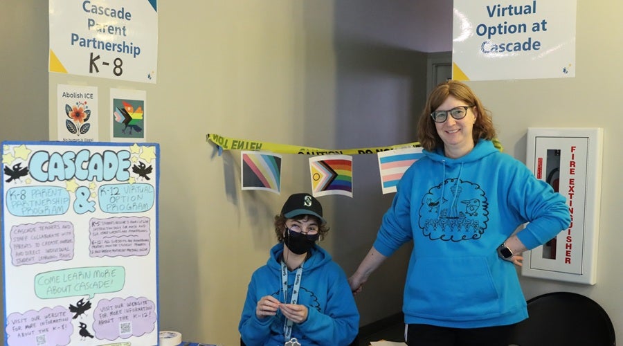Cascade Parent Partnership staff at a table at the January 2026 Enrollment Fair