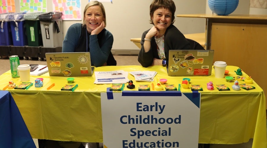 Early Childhood Special Education staff at a table at the January 2026 Enrollment Fair