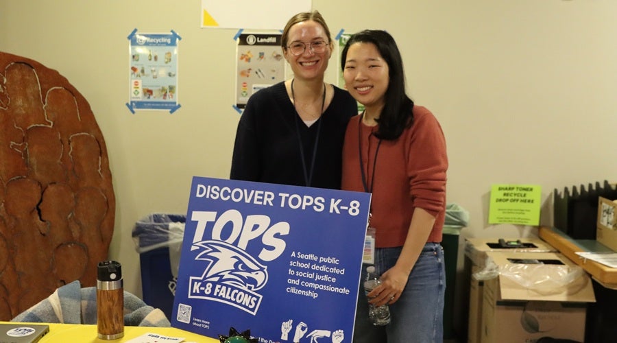 TOPS K-8 staff at a table at the January 2026 Enrollment Fair