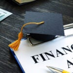 Financial Aid with a graduation cap