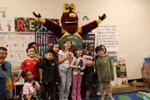 Lowell Elementary Students With Doppler Seattle Storm Mascot