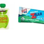 crackers, fruit squeeze, protein bars, pretzels