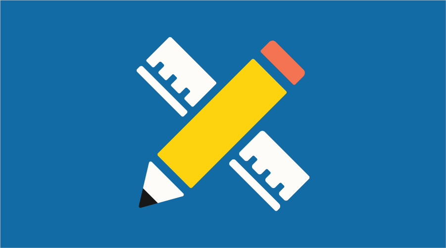 Graphic of a pencil and ruler