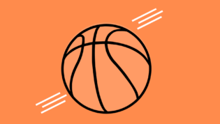 Orange Background with a Basketball