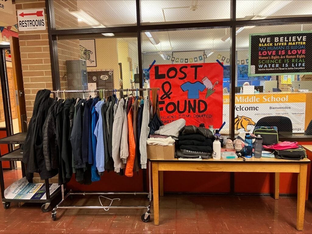 Coats, lunches, lost and found items at WMS