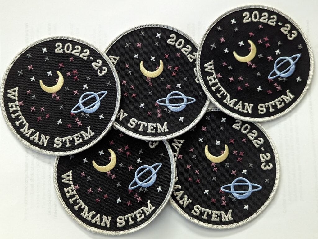 Whitman STEM patches with sun and moon