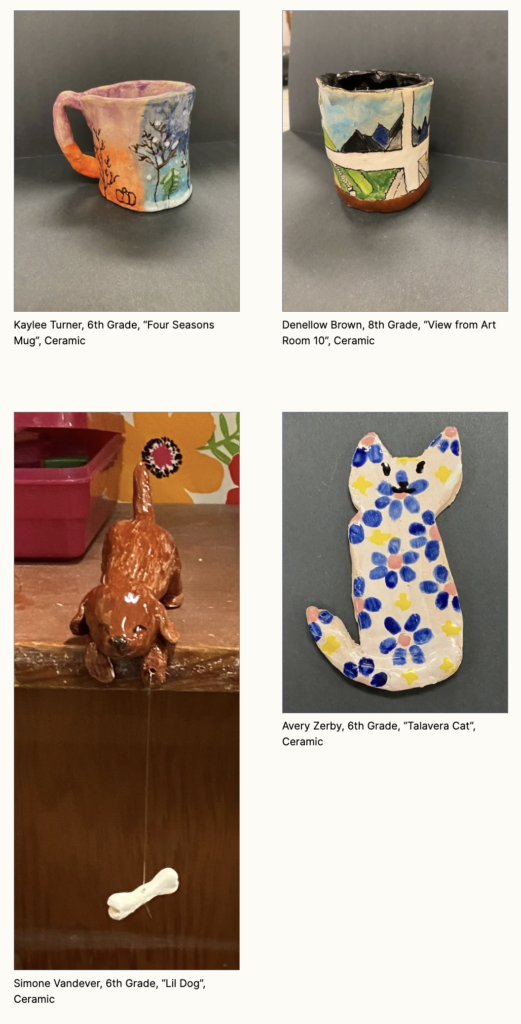 Collage of Ceramics in Naramore Art Show